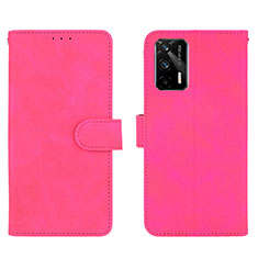 Custodia Portafoglio In Pelle Cover con Supporto L01Z per Realme GT 5G Rosa Caldo