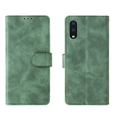 Custodia Portafoglio In Pelle Cover con Supporto L01Z per Samsung Galaxy A02 Verde