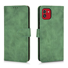 Custodia Portafoglio In Pelle Cover con Supporto L01Z per Samsung Galaxy A03 Verde