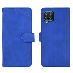 Custodia Portafoglio In Pelle Cover con Supporto L01Z per Samsung Galaxy A12 5G Blu