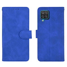 Custodia Portafoglio In Pelle Cover con Supporto L01Z per Samsung Galaxy A12 Nacho Blu