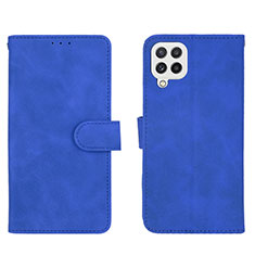 Custodia Portafoglio In Pelle Cover con Supporto L01Z per Samsung Galaxy A22 4G Blu