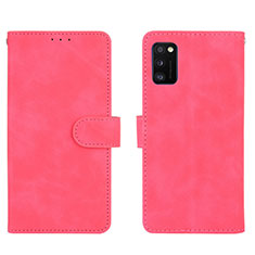 Custodia Portafoglio In Pelle Cover con Supporto L01Z per Samsung Galaxy A41 Rosa Caldo