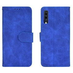 Custodia Portafoglio In Pelle Cover con Supporto L01Z per Samsung Galaxy A70 Blu