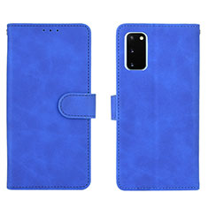 Custodia Portafoglio In Pelle Cover con Supporto L01Z per Samsung Galaxy S20 FE (2022) 5G Blu
