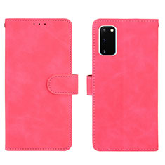 Custodia Portafoglio In Pelle Cover con Supporto L01Z per Samsung Galaxy S20 FE 4G Rosa Caldo