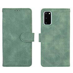 Custodia Portafoglio In Pelle Cover con Supporto L01Z per Samsung Galaxy S20 FE 4G Verde