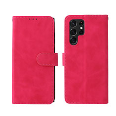 Custodia Portafoglio In Pelle Cover con Supporto L01Z per Samsung Galaxy S25 Ultra 5G Rosa Caldo