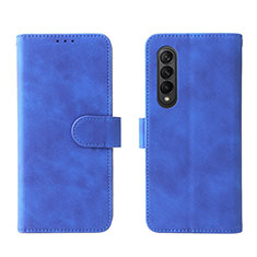 Custodia Portafoglio In Pelle Cover con Supporto L01Z per Samsung Galaxy Z Fold4 5G Blu