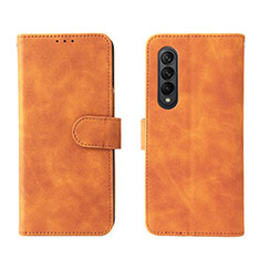 Custodia Portafoglio In Pelle Cover con Supporto L01Z per Samsung Galaxy Z Fold4 5G Marrone