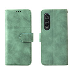 Custodia Portafoglio In Pelle Cover con Supporto L01Z per Samsung Galaxy Z Fold4 5G Verde