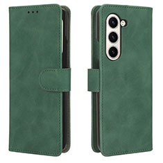 Custodia Portafoglio In Pelle Cover con Supporto L01Z per Samsung Galaxy Z Fold5 5G Verde