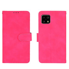 Custodia Portafoglio In Pelle Cover con Supporto L01Z per Sharp Aquos Sense4 Lite Rosa Caldo