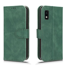 Custodia Portafoglio In Pelle Cover con Supporto L01Z per Sharp Aquos wish3 Verde