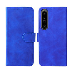 Custodia Portafoglio In Pelle Cover con Supporto L01Z per Sony Xperia 1 IV SO-51C Blu