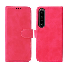 Custodia Portafoglio In Pelle Cover con Supporto L01Z per Sony Xperia 1 IV SO-51C Rosa Caldo