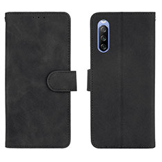 Custodia Portafoglio In Pelle Cover con Supporto L01Z per Sony Xperia 10 III Nero