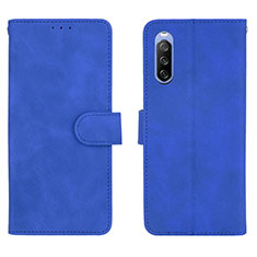Custodia Portafoglio In Pelle Cover con Supporto L01Z per Sony Xperia 10 III SOG04 Blu