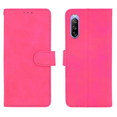 Custodia Portafoglio In Pelle Cover con Supporto L01Z per Sony Xperia 10 III SOG04 Rosa Caldo
