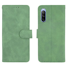 Custodia Portafoglio In Pelle Cover con Supporto L01Z per Sony Xperia 10 III SOG04 Verde