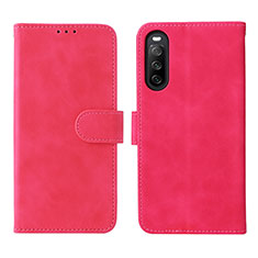 Custodia Portafoglio In Pelle Cover con Supporto L01Z per Sony Xperia 10 IV SO-52C Rosa Caldo