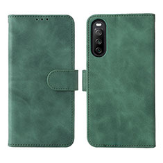 Custodia Portafoglio In Pelle Cover con Supporto L01Z per Sony Xperia 10 IV SO-52C Verde