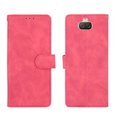 Custodia Portafoglio In Pelle Cover con Supporto L01Z per Sony Xperia 10 Rosa Caldo