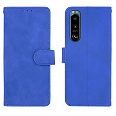 Custodia Portafoglio In Pelle Cover con Supporto L01Z per Sony Xperia 5 III SO-53B Blu