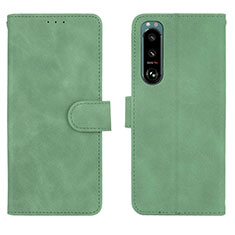 Custodia Portafoglio In Pelle Cover con Supporto L01Z per Sony Xperia 5 III SO-53B Verde