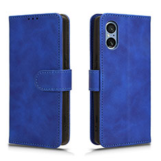 Custodia Portafoglio In Pelle Cover con Supporto L01Z per Sony Xperia 5 V Blu