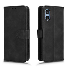 Custodia Portafoglio In Pelle Cover con Supporto L01Z per Sony Xperia 5 V Nero