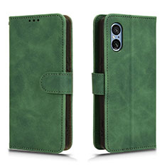 Custodia Portafoglio In Pelle Cover con Supporto L01Z per Sony Xperia 5 V Verde