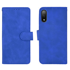 Custodia Portafoglio In Pelle Cover con Supporto L01Z per Sony Xperia Ace II SO-41B Blu