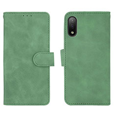 Custodia Portafoglio In Pelle Cover con Supporto L01Z per Sony Xperia Ace II SO-41B Verde