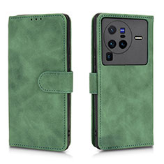 Custodia Portafoglio In Pelle Cover con Supporto L01Z per Vivo X80 Pro 5G Verde