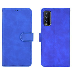 Custodia Portafoglio In Pelle Cover con Supporto L01Z per Vivo Y12A Blu