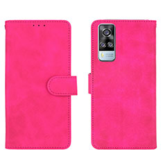 Custodia Portafoglio In Pelle Cover con Supporto L01Z per Vivo Y31 (2021) Rosa Caldo