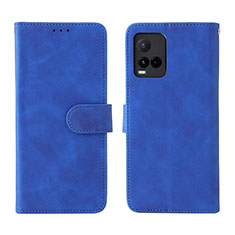 Custodia Portafoglio In Pelle Cover con Supporto L01Z per Vivo Y33s Blu