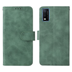 Custodia Portafoglio In Pelle Cover con Supporto L01Z per Vivo Y3s (2021) Verde