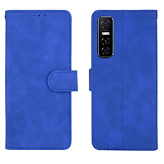 Custodia Portafoglio In Pelle Cover con Supporto L01Z per Vivo Y73s 5G Blu