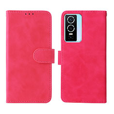 Custodia Portafoglio In Pelle Cover con Supporto L01Z per Vivo Y76 5G Rosa Caldo