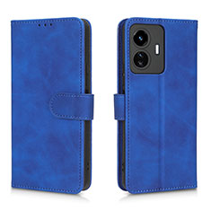 Custodia Portafoglio In Pelle Cover con Supporto L01Z per Vivo Y77e t1 Blu