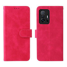 Custodia Portafoglio In Pelle Cover con Supporto L01Z per Xiaomi Mi 11T Pro 5G Rosa Caldo