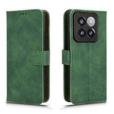 Custodia Portafoglio In Pelle Cover con Supporto L01Z per Xiaomi Mi 14 Pro 5G Verde