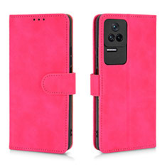 Custodia Portafoglio In Pelle Cover con Supporto L01Z per Xiaomi Poco F4 5G Rosa Caldo