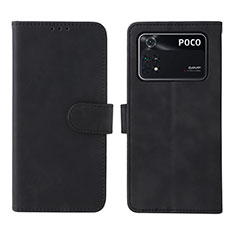 Custodia Portafoglio In Pelle Cover con Supporto L01Z per Xiaomi Poco M4 Pro 4G Nero