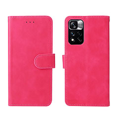 Custodia Portafoglio In Pelle Cover con Supporto L01Z per Xiaomi Poco M4 Pro 5G Rosa Caldo