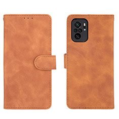 Custodia Portafoglio In Pelle Cover con Supporto L01Z per Xiaomi Poco M5S Marrone