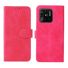 Custodia Portafoglio In Pelle Cover con Supporto L01Z per Xiaomi Redmi 10 India Rosa Caldo