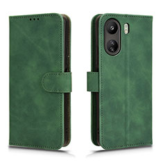 Custodia Portafoglio In Pelle Cover con Supporto L01Z per Xiaomi Redmi 13C Verde